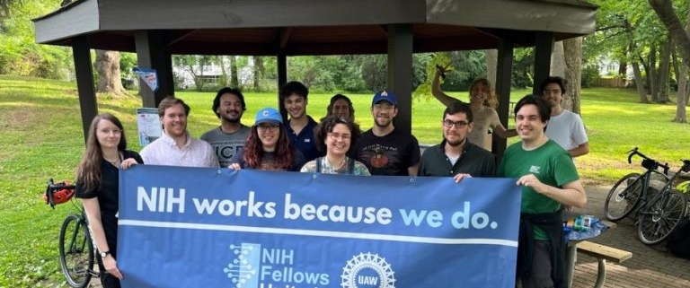 NIH FELLOWS RALLY, FILE FOR UNION AS THEY JOIN NATIONAL WAVE OF UNION ORGANIZING