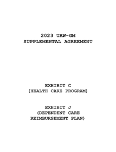 2023 UAW GM Suppliemental Agreement C & J