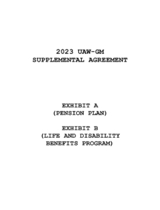 2023 UAW GM Suppliemental Agreement A & B