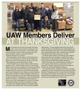 UAW Members Deliver at Thanksgiving