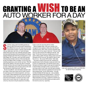 Granting a Wish to be an auto workers for a day