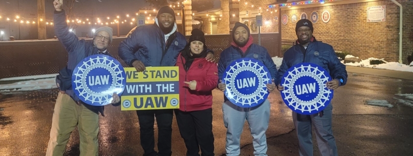 Workers at Antolin Interiors in Howell, MI, during their organizing campaign to join the UAW.