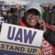 Photo of Mercedes workers in Vance, AL, rallying.