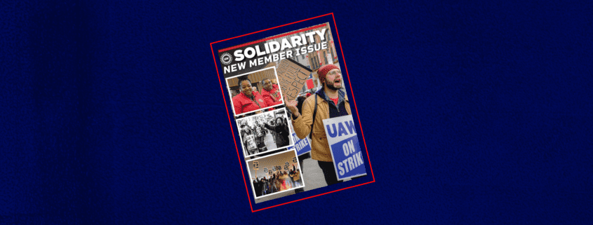 Graphic for New Member issue of Solidarity Magazine.