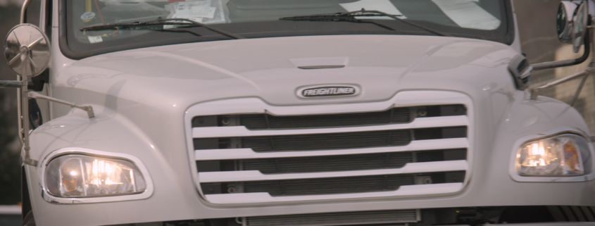 Photo of a Freightliner truck made by UAW workers.