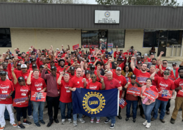 Photo of workers at the Mercedes plant in Alabama.