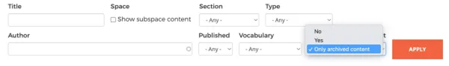 SolidWeb 2.0 Archived Content Settings