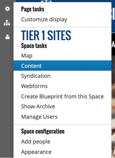 SolidWeb 2.0 Content Menu