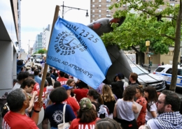 Photo of Local 2325 members and supporters during a June 2024 rally demanding Bronx Defenders negotiate a fair contract.
