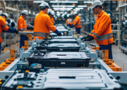 Photo of battery workers