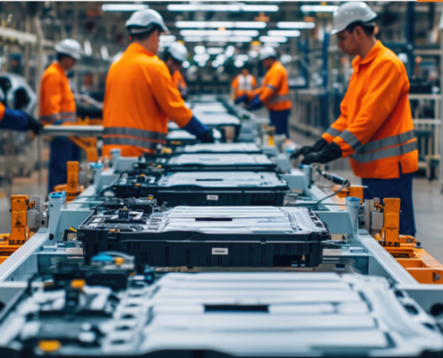 Photo of battery workers