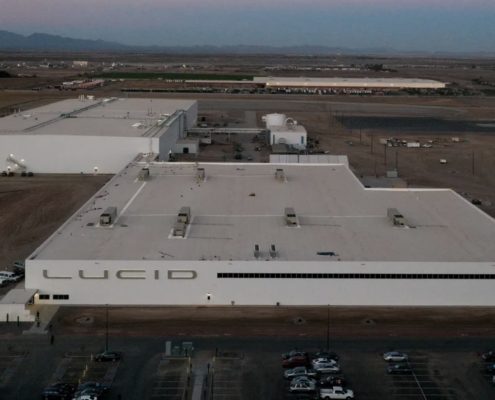 Photo of the Lucid Motors manufacturing facility in Arizona.