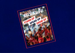 Graphic displaying the Fall 2024 issue of Solidarity magazine.