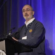 UAW President Shawn Fain addresses delegates at the union's 2025 Financial Officers Conference in Atlanta, GA.
