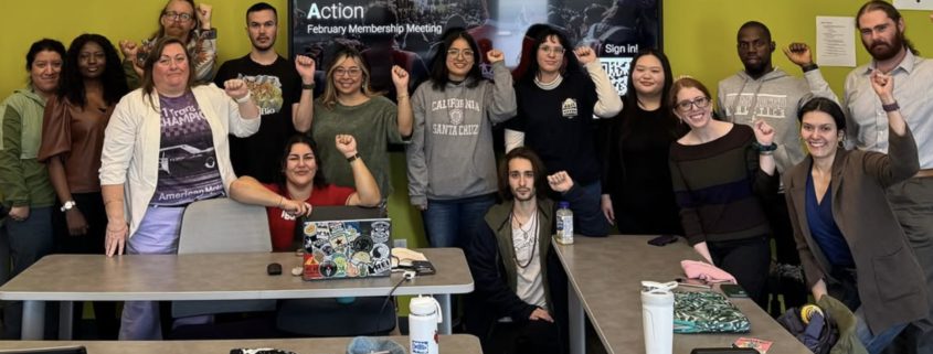 AW higher ed workers came together as Fair Research Careers Now! To organize against funding freezes – February 19 Day of Action
