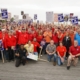 Photo of UAW Local 571 members and supporters during a rally leading up to the expiration of workers' General Dynamics-Electric Boat contract in Groton, CT.