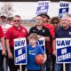 Photo of UAW Local 1853 members on strike at GM Spring Hill during the union's 2023 Stand Up Strike.