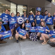 Photo of UAW Region 9A members with NYC mayoral candidate Zohran Mamdani on June 24, 2025.