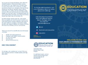 603 - Welcome to the UAW Tri-fold