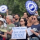 Photo of UAW members and supporters on the Local 2325 picket line in New York City on July 15, 2025.