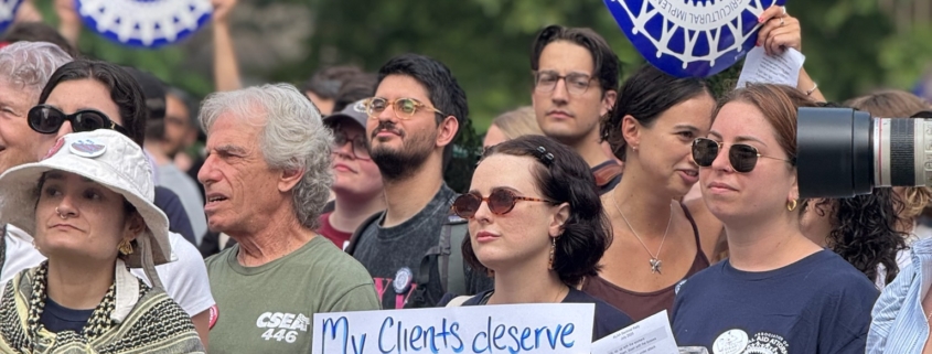 Photo of UAW members and supporters on the Local 2325 picket line in New York City on July 15, 2025.