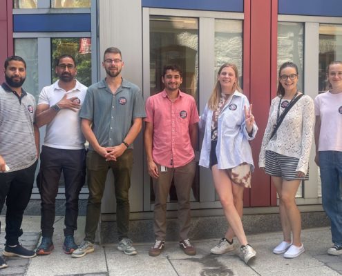 Photo of workers at the University of Pennsylvania who are forming their union.