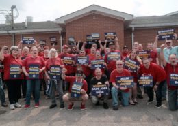 Photo of BlueOval SK workers in Glendale, KY, organizing to form their union.