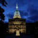 Lansing Capitol Building at dusk