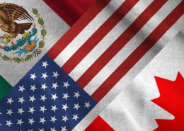 Mexican, US and Canadian Flags