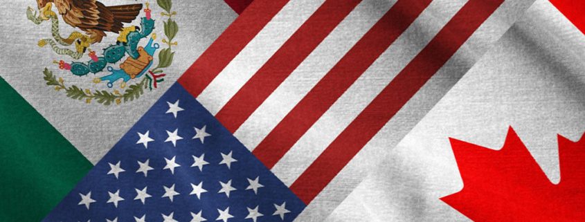 Mexican, US and Canadian Flags