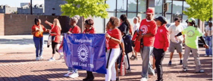 UAW Region 1, Amalgamated Local 1781, Blue Cross Blue Shield of MI and Blue Care Network marching in celebration of the 2025 Labor Day Parade