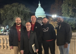 Photo of UAW Region 4 Director Brandon Campbell and union members in Washington D.C. in November 2025.