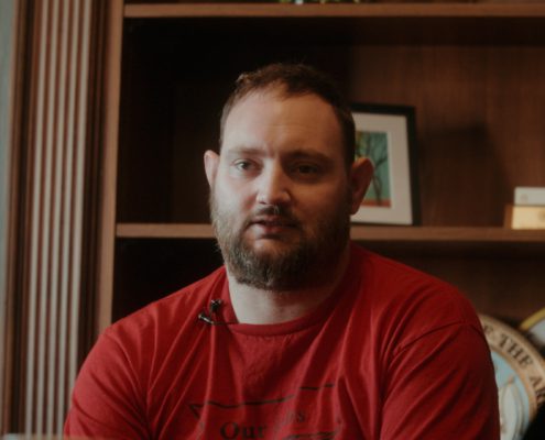 Screenshot of Marcques Derby, plant chairman at UAW Local 807, CNH in Burlington, Iowa during a recent visit to Washington DC.