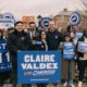 Photo of Claire Valdez with supporters of her campaign for Congress in New York’s 7th Congressional District