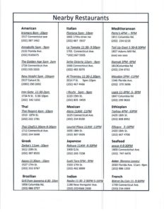 Washington D.C. Nearby Restaurants