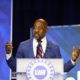 U.S. Senator Raphael Warnock addresses attendees during day 4 of the 2026 UAW National CAP Conference in Washington, D.C., on February 11, 2026. Photo courtesy of Brian Hedger.