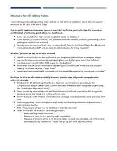 Medicare for All Workshop Talking Points