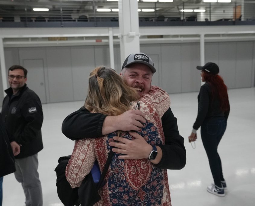 UAW Local 42 members celebrate after the contract at Volkswagen in Chattanooga, TN, is ratified by 96% on February 19 2026.