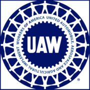 UAW dark blue and while wheel logo