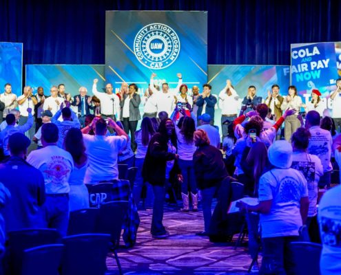 The UAW members and elected leaders conclude the 2026 National CAP Conference in Washington, D.C., on February 11, 2026.
