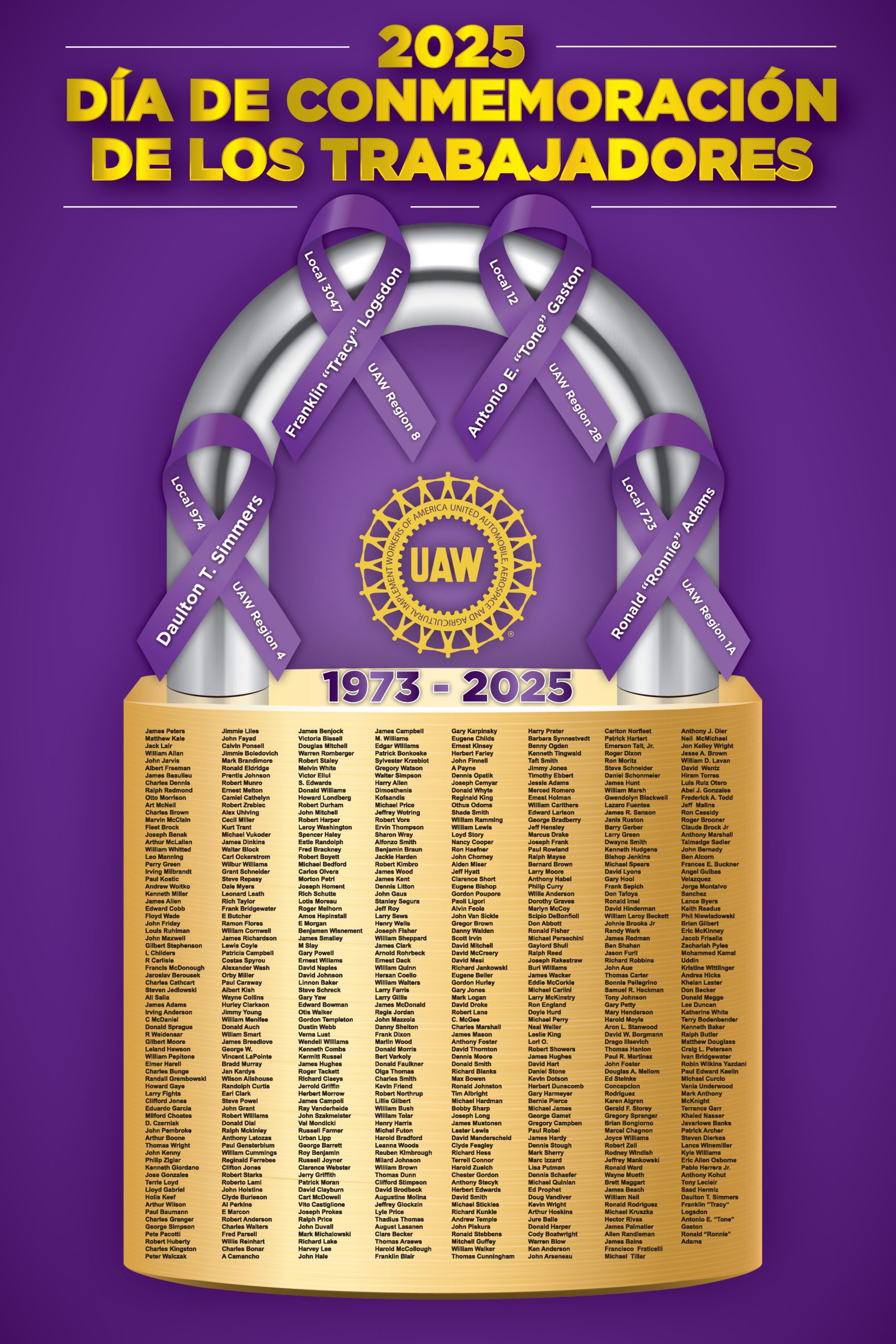 2025 Workers Memorial Day poster in Spanish