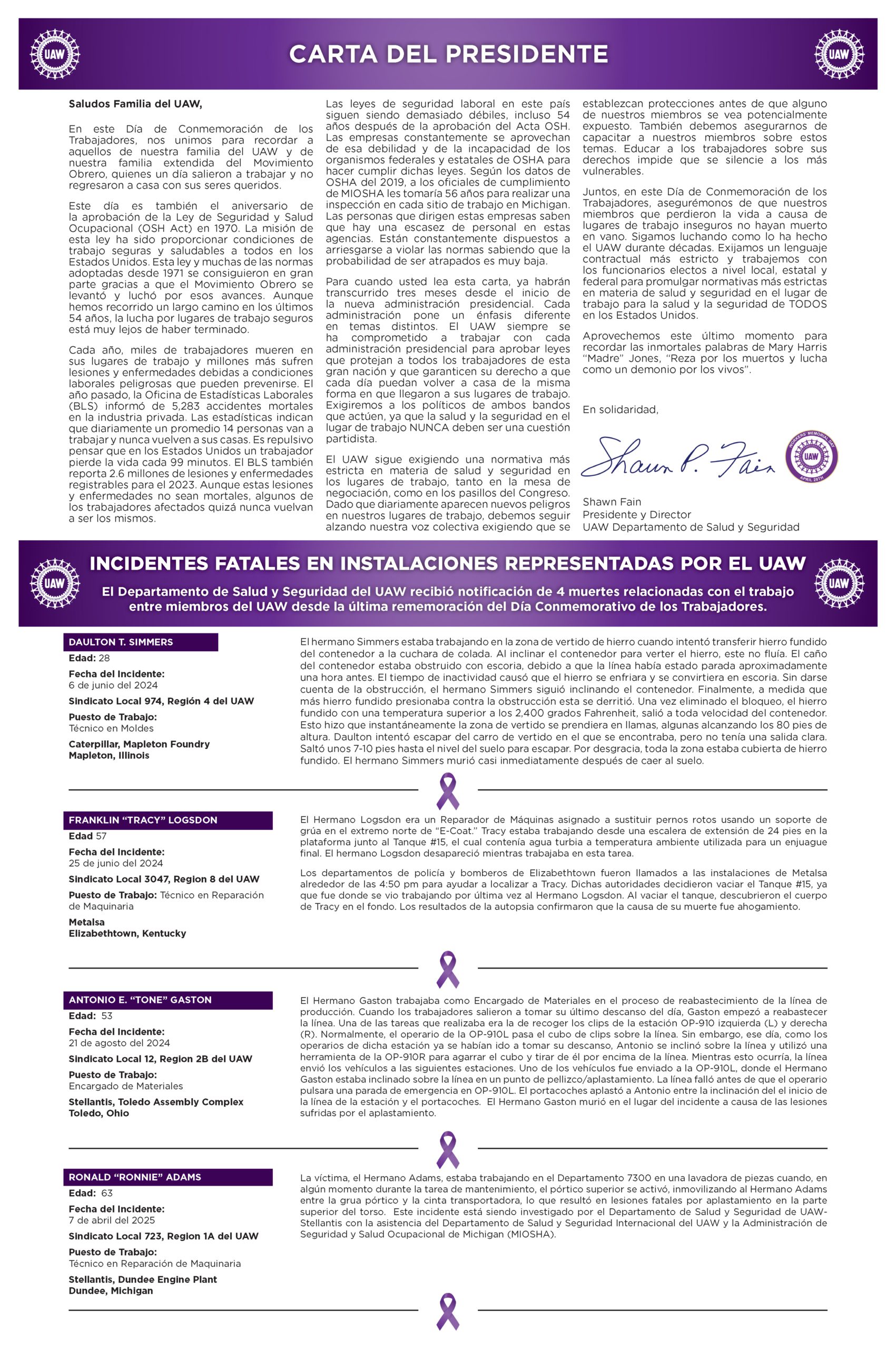 2025 Workers Memorial Day poster in Spanish - page 2