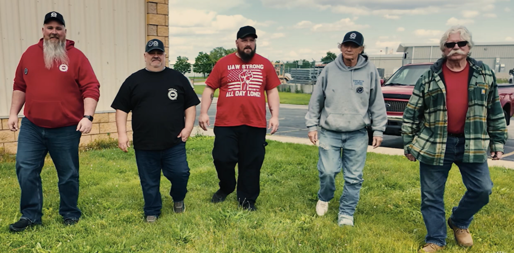 Screenshot of UAW Local 2317 members who work at Allison Off-Highway in Lafayette, Indiana.