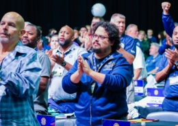 Photo of UAW delegates applauding during the union's 39th Constitutional Convention in Detroit on June 16, 2026.