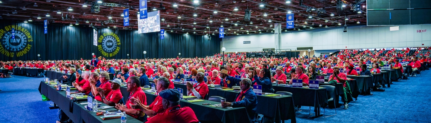 Photo of elected delegates during day three of the UAW's 39th Constitutional Convention in Detroit, MI, on June 17, 2026.