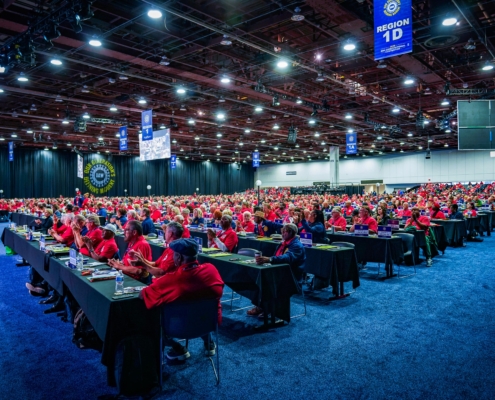 Photo of elected delegates during day three of the UAW's 39th Constitutional Convention in Detroit, MI, on June 17, 2026.