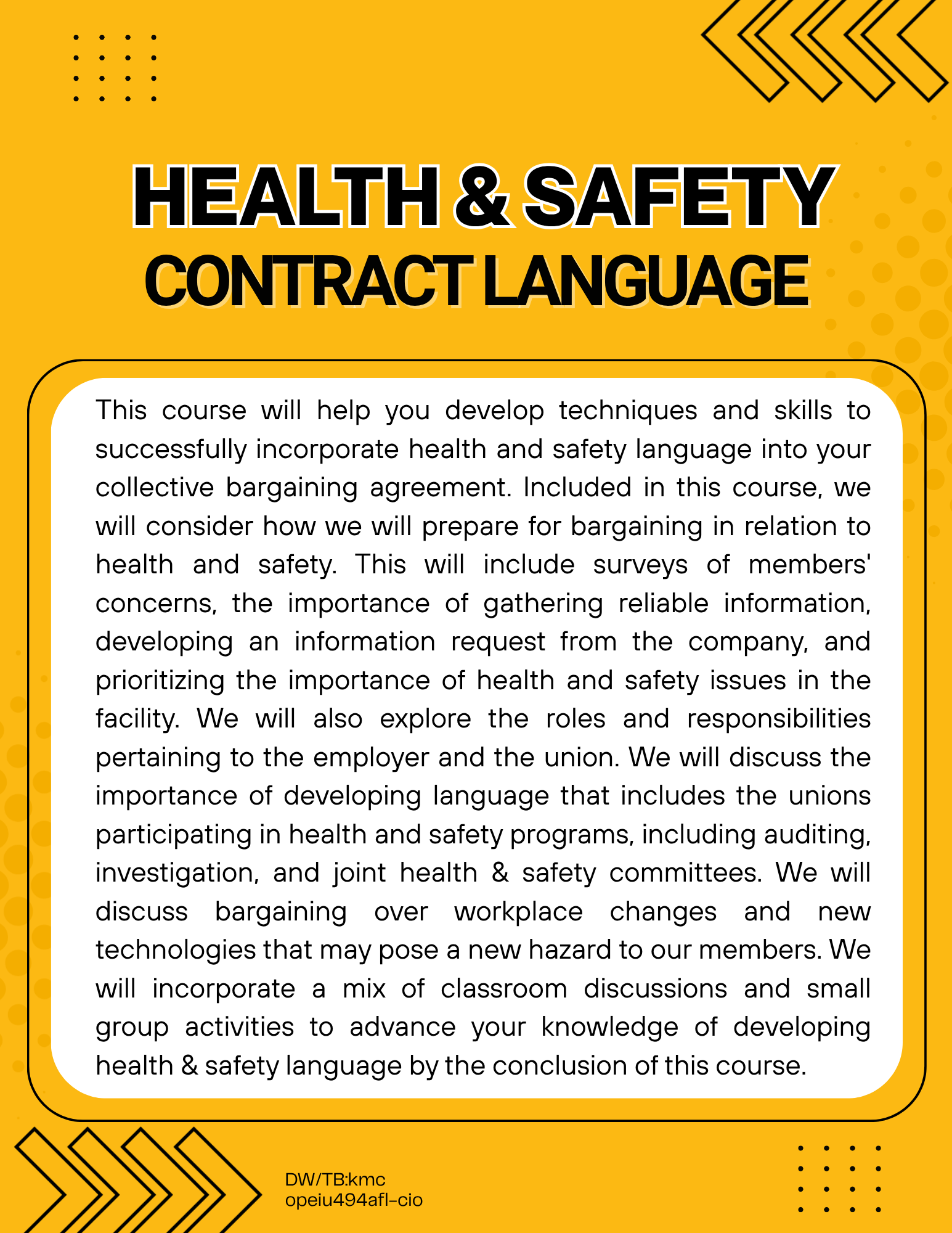 Health & Safety Contract Language